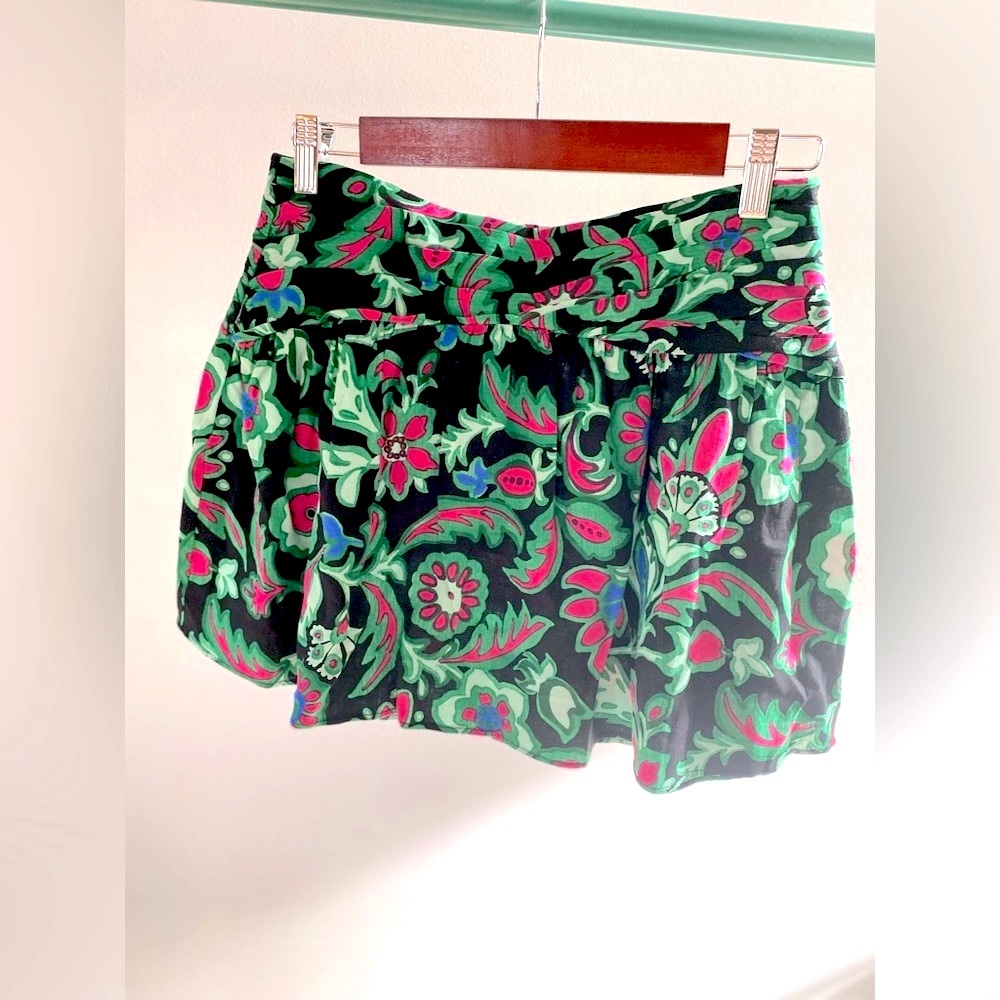 ZARA Floral Print Linen Blend Mini Skirt ✨ Size Medium